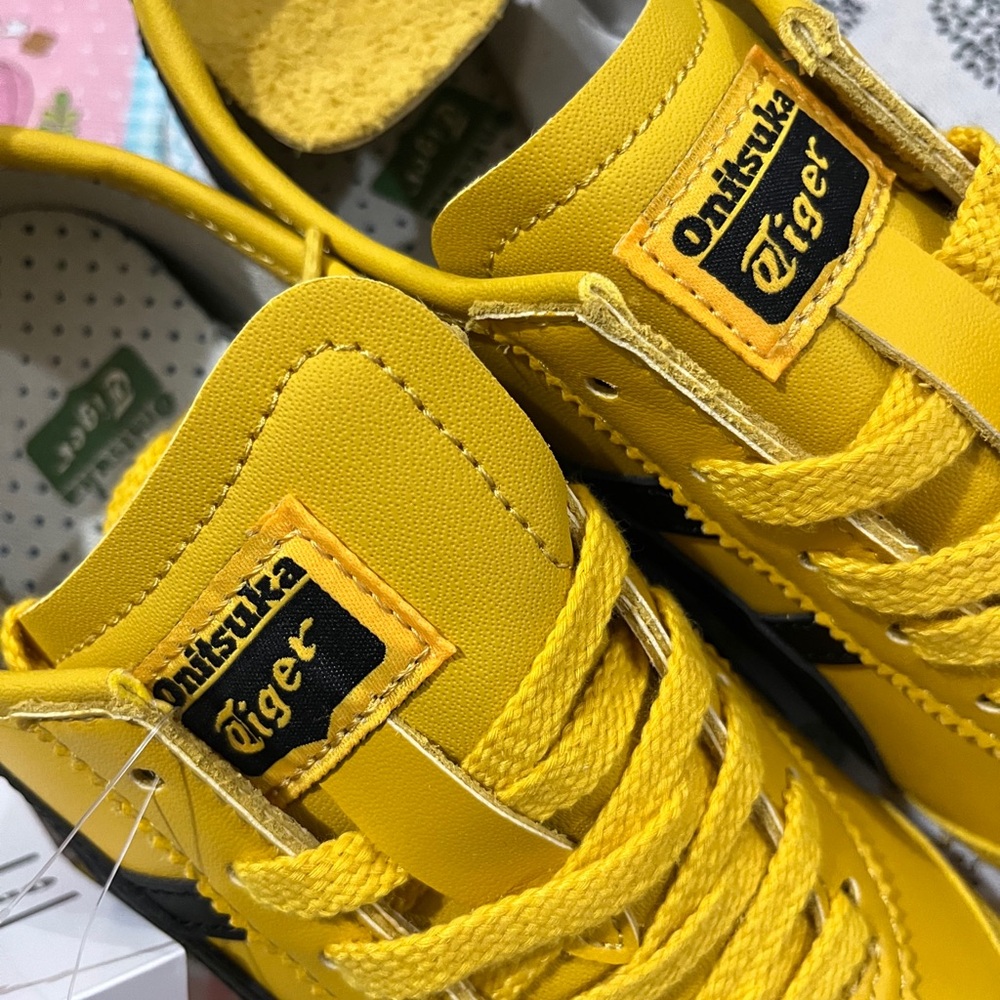 Onitsuka Tiger Yellow and Black Women's Sneakers - Picture 5 of 8